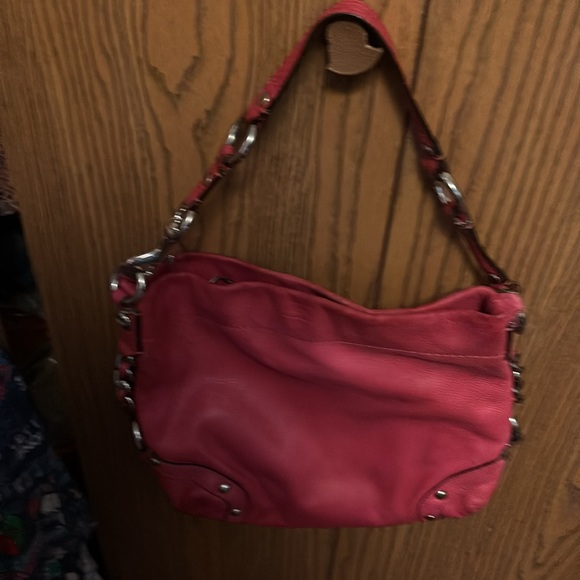 Coach shoulder handbag—red and pinkish color—good condition NO rips or Tears - Picture 14 of 16